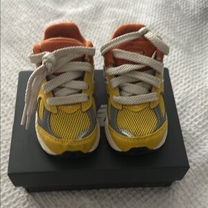 New Balance Yellow and Orange Retro Sneakers